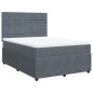 vidaXL Boxspringbett mit Matratze Dunkelgrau 160x200 cm Samt vidaXL Boxspringbett mit Matratze Dunkelgrau 160x200 cm Samt