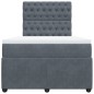 vidaXL Boxspringbett mit Matratze Dunkelgrau 120x200 cm Samt vidaXL Boxspringbett mit Matratze Dunkelgrau 120x200 cm Samt