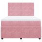 vidaXL Boxspringbett mit Matratze Rosa 140x200 cm Samt vidaXL Boxspringbett mit Matratze Rosa 140x200 cm Samt