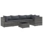vidaXL 6-tlg. Garten-Lounge-Set mit Kissen Grau Poly Rattan vidaXL 6-tlg. Garten-Lounge-Set mit Kissen Grau Poly Rattan