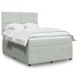 vidaXL Boxspringbett mit Matratze Hellgrau 160x200 cm Samt vidaXL Boxspringbett mit Matratze Hellgrau 160x200 cm Samt