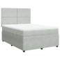 vidaXL Boxspringbett mit Matratze Hellgrau 160x200 cm Samt vidaXL Boxspringbett mit Matratze Hellgrau 160x200 cm Samt