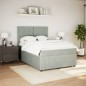 vidaXL Boxspringbett mit Matratze Hellgrau 160x200 cm Samt vidaXL Boxspringbett mit Matratze Hellgrau 160x200 cm Samt
