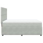 vidaXL Boxspringbett mit Matratze Hellgrau 160x200 cm Samt vidaXL Boxspringbett mit Matratze Hellgrau 160x200 cm Samt