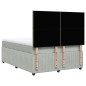vidaXL Boxspringbett mit Matratze Hellgrau 160x200 cm Samt vidaXL Boxspringbett mit Matratze Hellgrau 160x200 cm Samt