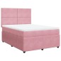 vidaXL Boxspringbett mit Matratze Rosa 160x200 cm Samt vidaXL Boxspringbett mit Matratze Rosa 160x200 cm Samt
