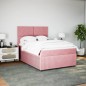 vidaXL Boxspringbett mit Matratze Rosa 160x200 cm Samt vidaXL Boxspringbett mit Matratze Rosa 160x200 cm Samt
