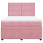 vidaXL Boxspringbett mit Matratze Rosa 160x200 cm Samt vidaXL Boxspringbett mit Matratze Rosa 160x200 cm Samt