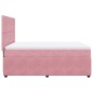 vidaXL Boxspringbett mit Matratze Rosa 160x200 cm Samt vidaXL Boxspringbett mit Matratze Rosa 160x200 cm Samt