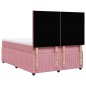 vidaXL Boxspringbett mit Matratze Rosa 160x200 cm Samt vidaXL Boxspringbett mit Matratze Rosa 160x200 cm Samt