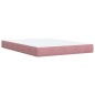 vidaXL Boxspringbett mit Matratze Rosa 160x200 cm Samt vidaXL Boxspringbett mit Matratze Rosa 160x200 cm Samt