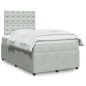 vidaXL Boxspringbett mit Matratze Hellgrau 120x200 cm Samt vidaXL Boxspringbett mit Matratze Hellgrau 120x200 cm Samt