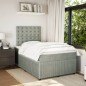 vidaXL Boxspringbett mit Matratze Hellgrau 120x200 cm Samt vidaXL Boxspringbett mit Matratze Hellgrau 120x200 cm Samt