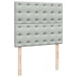 vidaXL Boxspringbett mit Matratze Hellgrau 120x200 cm Samt vidaXL Boxspringbett mit Matratze Hellgrau 120x200 cm Samt