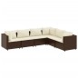 vidaXL 6-tlg. Garten-Lounge-Set mit Kissen Braun Poly Rattan vidaXL 6-tlg. Garten-Lounge-Set mit Kissen Braun Poly Rattan