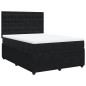 vidaXL Boxspringbett mit Matratze Schwarz 140x190 cm Samt vidaXL Boxspringbett mit Matratze Schwarz 140x190 cm Samt