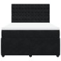 vidaXL Boxspringbett mit Matratze Schwarz 140x190 cm Samt vidaXL Boxspringbett mit Matratze Schwarz 140x190 cm Samt