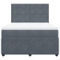 vidaXL Boxspringbett mit Matratze Dunkelgrau 140x190 cm Samt vidaXL Boxspringbett mit Matratze Dunkelgrau 140x190 cm Samt