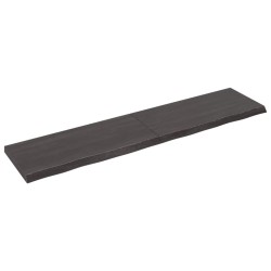 vidaXL Tischplatte Dunkelbraun 220x50x(2-6)cm Massivholz Eiche