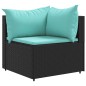 vidaXL 6-tlg. Garten-Lounge-Set mit Kissen Schwarz Poly Rattan vidaXL 6-tlg. Garten-Lounge-Set mit Kissen Schwarz Poly Rattan