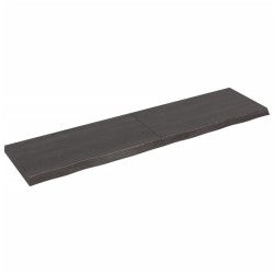 vidaXL Tischplatte Dunkelbraun 200x50x(2-6)cm Massivholz Eiche
