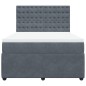 vidaXL Boxspringbett mit Matratze Dunkelgrau 160x200 cm Samt vidaXL Boxspringbett mit Matratze Dunkelgrau 160x200 cm Samt