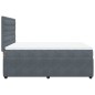 vidaXL Boxspringbett mit Matratze Dunkelgrau 160x200 cm Samt vidaXL Boxspringbett mit Matratze Dunkelgrau 160x200 cm Samt