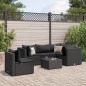 vidaXL 6-tlg. Garten-Lounge-Set mit Kissen Schwarz Poly Rattan vidaXL 6-tlg. Garten-Lounge-Set mit Kissen Schwarz Poly Rattan