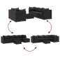 vidaXL 6-tlg. Garten-Lounge-Set mit Kissen Schwarz Poly Rattan vidaXL 6-tlg. Garten-Lounge-Set mit Kissen Schwarz Poly Rattan