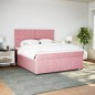 vidaXL Boxspringbett mit Matratze Rosa 180x200 cm Samt vidaXL Boxspringbett mit Matratze Rosa 180x200 cm Samt
