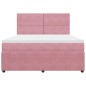 vidaXL Boxspringbett mit Matratze Rosa 180x200 cm Samt vidaXL Boxspringbett mit Matratze Rosa 180x200 cm Samt