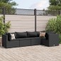 vidaXL 5-tlg. Garten-Lounge-Set mit Kissen Schwarz Poly Rattan vidaXL 5-tlg. Garten-Lounge-Set mit Kissen Schwarz Poly Rattan