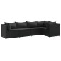 vidaXL 5-tlg. Garten-Lounge-Set mit Kissen Schwarz Poly Rattan vidaXL 5-tlg. Garten-Lounge-Set mit Kissen Schwarz Poly Rattan