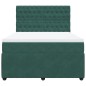 vidaXL Boxspringbett mit Matratze Dunkelgrün 140x190 cm Samt vidaXL Boxspringbett mit Matratze Dunkelgrün 140x190 cm Samt