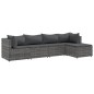 vidaXL 5-tlg. Garten-Lounge-Set mit Kissen Grau Poly Rattan vidaXL 5-tlg. Garten-Lounge-Set mit Kissen Grau Poly Rattan