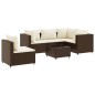 vidaXL 6-tlg. Garten-Lounge-Set mit Kissen Braun Poly Rattan vidaXL 6-tlg. Garten-Lounge-Set mit Kissen Braun Poly Rattan