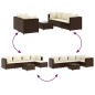 vidaXL 6-tlg. Garten-Lounge-Set mit Kissen Braun Poly Rattan vidaXL 6-tlg. Garten-Lounge-Set mit Kissen Braun Poly Rattan