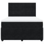 vidaXL Boxspringbett mit Matratze Schwarz 140x200 cm Samt vidaXL Boxspringbett mit Matratze Schwarz 140x200 cm Samt
