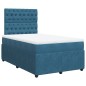 vidaXL Boxspringbett mit Matratze Dunkelblau 120x200 cm Samt vidaXL Boxspringbett mit Matratze Dunkelblau 120x200 cm Samt