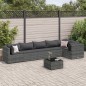 vidaXL 7-tlg. Garten-Lounge-Set mit Kissen Grau Poly Rattan vidaXL 7-tlg. Garten-Lounge-Set mit Kissen Grau Poly Rattan
