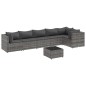 vidaXL 7-tlg. Garten-Lounge-Set mit Kissen Grau Poly Rattan vidaXL 7-tlg. Garten-Lounge-Set mit Kissen Grau Poly Rattan
