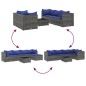vidaXL 6-tlg. Garten-Lounge-Set mit Kissen Grau Poly Rattan vidaXL 6-tlg. Garten-Lounge-Set mit Kissen Grau Poly Rattan