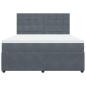 vidaXL Boxspringbett mit Matratze Dunkelgrau 180x200 cm Samt