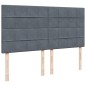 vidaXL Boxspringbett mit Matratze Dunkelgrau 180x200 cm Samt
