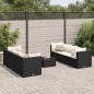 vidaXL 7-tlg. Garten-Lounge-Set mit Kissen Schwarz Poly Rattan vidaXL 7-tlg. Garten-Lounge-Set mit Kissen Schwarz Poly Rattan