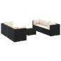 vidaXL 7-tlg. Garten-Lounge-Set mit Kissen Schwarz Poly Rattan vidaXL 7-tlg. Garten-Lounge-Set mit Kissen Schwarz Poly Rattan