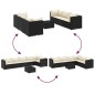vidaXL 7-tlg. Garten-Lounge-Set mit Kissen Schwarz Poly Rattan vidaXL 7-tlg. Garten-Lounge-Set mit Kissen Schwarz Poly Rattan