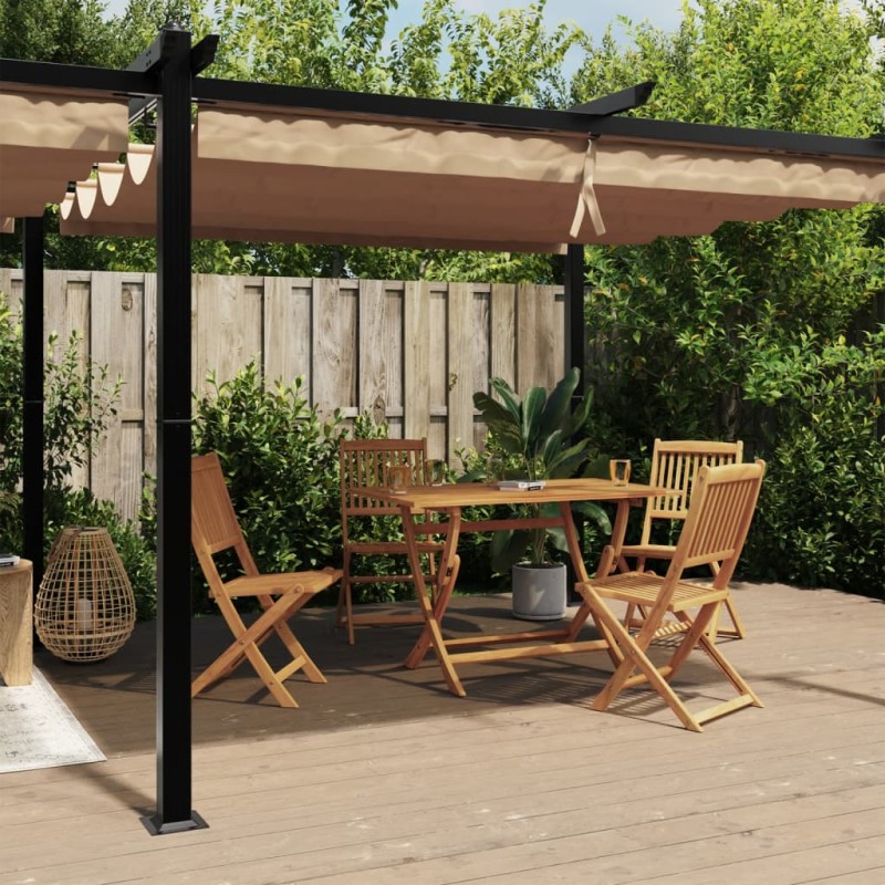 vidaXL Gartenpavillon mit Ausziehbarem Dach Taupe 3x6 m Aluminium vidaXL Gartenpavillon mit Ausziehbarem Dach Taupe 3x6 m Aluminium