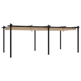 vidaXL Gartenpavillon mit Ausziehbarem Dach Taupe 3x6 m Aluminium
