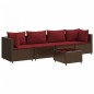 vidaXL 5-tlg. Garten-Lounge-Set mit Kissen Braun Poly Rattan vidaXL 5-tlg. Garten-Lounge-Set mit Kissen Braun Poly Rattan